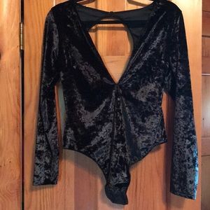 VS Black Velvet Bodysuit